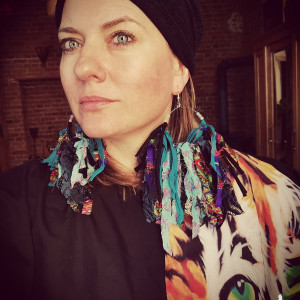 Kolczyki długie materiałowe lekkie