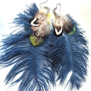 Kolczyki długie pióra