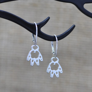 Łapka - świnka morska, gryzonie - kolczyki, srebro 925