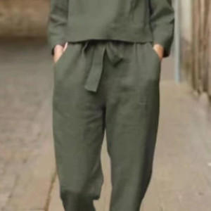 komplet ciemno  zielony bluzka i spodnie M