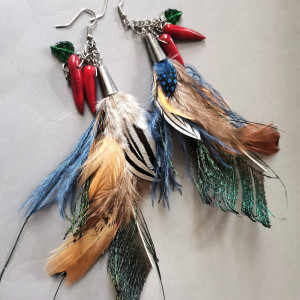 Kolczyki długie pióra