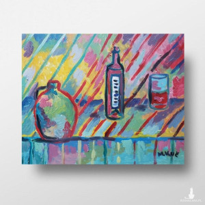 obraz olejny kolorowa martwa natura