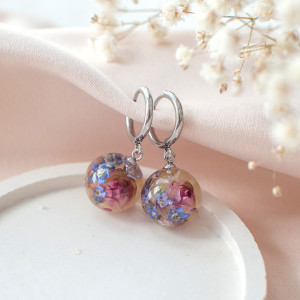 Kolczyki z kompozycją kwiatową