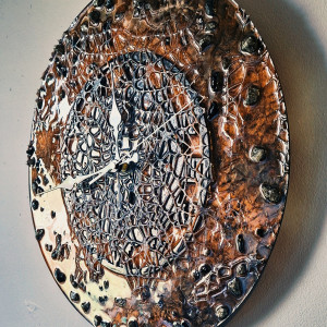 Zegar Hand Made Żywica I Kamienie Mocy 🧿 Turmalin Obsydian Piryt 🪬 ochrona domu ezoteria remedia