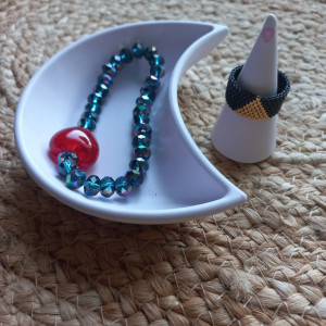 Podstawka na bizuterie i stożek na pierścionki gips polimerowy