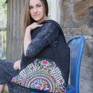 torebka damska hmong, orientalna, haftowana, etniczna p1