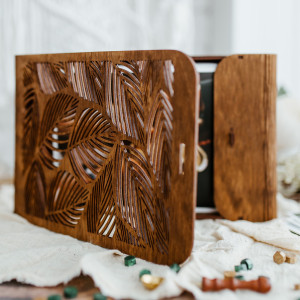 Drewniane pudełko na zdjęcia 15x23 cm