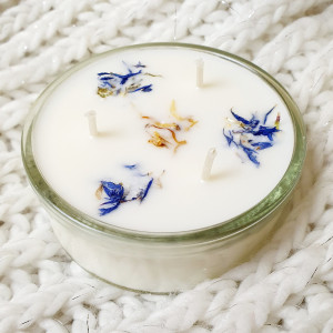 Piękna świeca sojowa o zapachu melisy, świeczka sojowa 100%