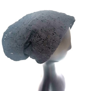 Czapka koronkowa czarna