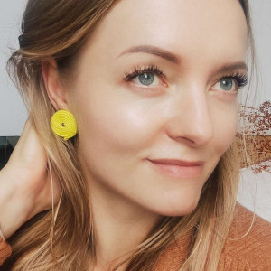 Kolczyki żółte małe koła lekkie