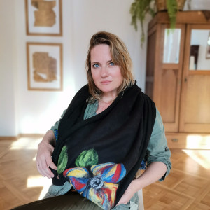 komin bohemian wełniany etniczny ludowy miły i ciepły komin handmade-komin wełniany zdejmij szpile załóż glany