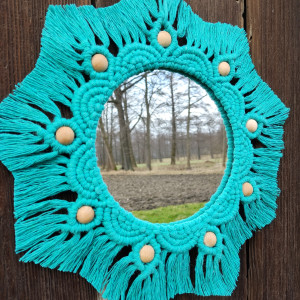 Mandala w kolorze morskim z lusterkiem