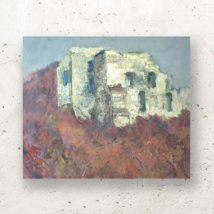 obraz ręcznie malowany, obraz olejny, obraz na płótnie, zamek obraz, obraz z zamkiem, oryginalny obraz