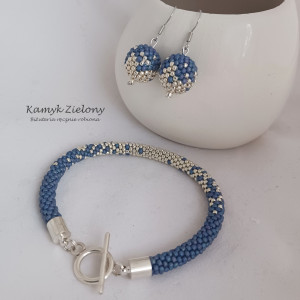 Komplet biżuterii Soft Blue - bransoletka i kolczyki