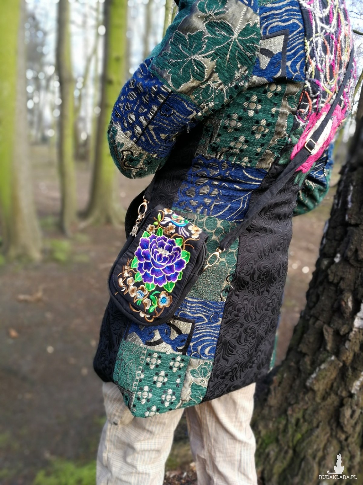 torebka damska haftowana etniczna orientalna na ramię