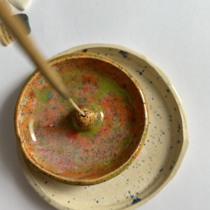 PALOLOPULI DUET podstaweczka pod kadzidełko wraz z talerzykiem