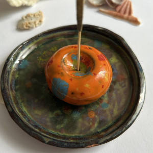 PALOLOPULI DUET podstaweczka pod kadzidełko wraz z talerzykiem