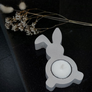 Zając wielkanocny świecznik z betonu MR handmade
