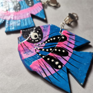 Klipsy drewniane ryba