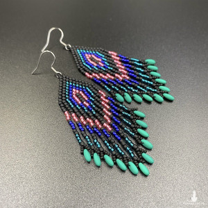 Kolczyki mini indiańce z koralików #739