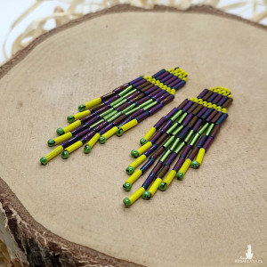 Ticala - etniczne kolorowe kolczyki z koralików