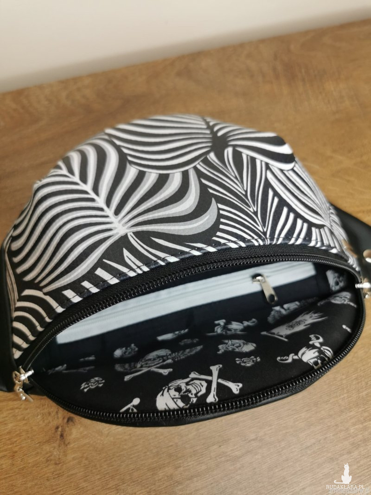 Nerka saszetka biodrowa mini torebka na pas w rozmiarze L - liście