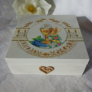 Szkatułka pamiątka Pierwszej Komunii Świętej