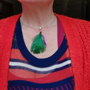 Naszyjnik obroża  pióra