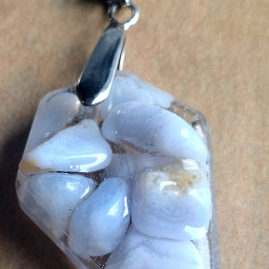 Chalcedon I Opalit Naszyjnik Kamienie plus Stal 🧿 Ezoteria G'Ξ'S 🪬 Remedia 🍀