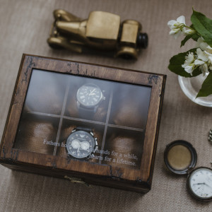 Drewniane pudełko na zegarki 6 komorowe