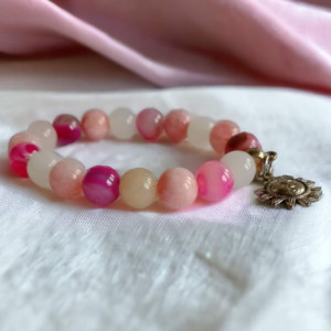 Bransoletka z różowych agatów