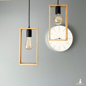 Lampa wisząca drewniana RAMKA DUE