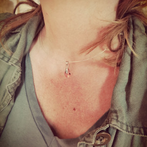 Naszyjnik obroża  serce pastelowe