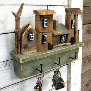 Drewniany wieszak na klucze - Mglisty Poranek