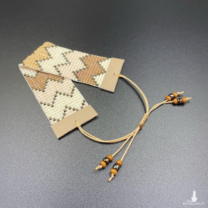 BRANSOLETKA TKANA NA KROŚNIE odcienie beżu #748