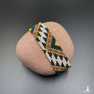 BRANSOLETKA TKANA NA KROŚNIE - aztecki wzór #640