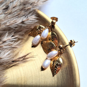 Kolczyki z perłami listki