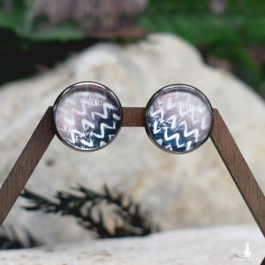 Stalowe kolczyki wkrętki grafika wzorek #288