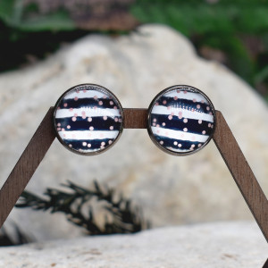 Stalowe kolczyki wkrętki grafika wzorek #293