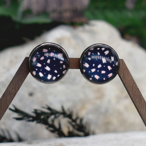 Stalowe kolczyki wkrętki grafika wzorek #296