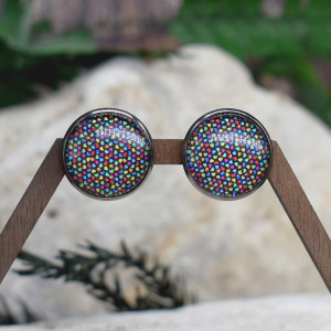 Stalowe kolczyki wkrętki grafika wzorek #299