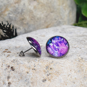 Stalowe kolczyki wkrętki grafika wzorek #352