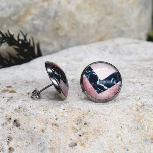 Stalowe kolczyki wkrętki grafika wzorek #362