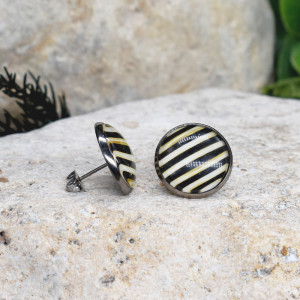 Stalowe kolczyki wkrętki grafika wzorek #398