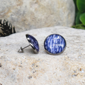 Stalowe kolczyki wkrętki grafika wzorek #403