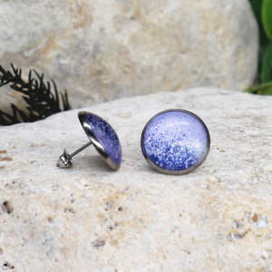 Stalowe kolczyki wkrętki grafika wzorek #405