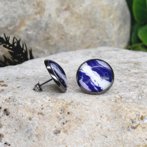 Stalowe kolczyki wkrętki grafika wzorek #407