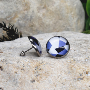 Stalowe kolczyki wkrętki grafika wzorek #408