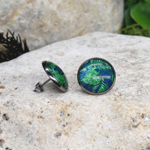 Stalowe kolczyki wkrętki grafika wzorek #436