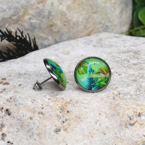 Stalowe kolczyki wkrętki grafika wzorek #439